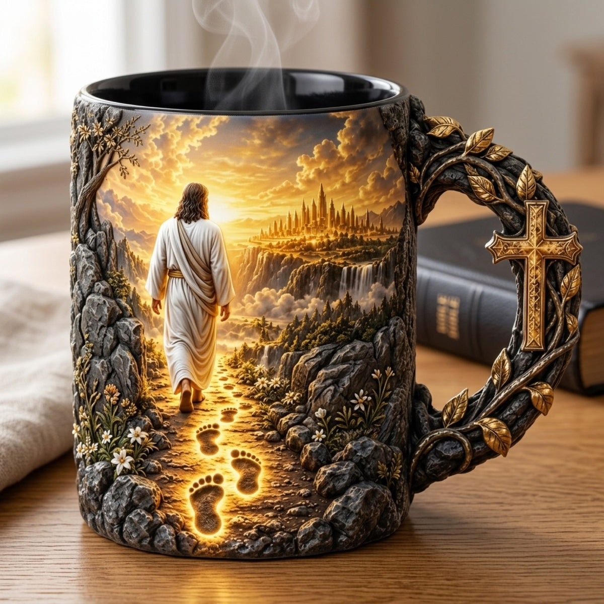 Footprints of Grace heat-reveal mug