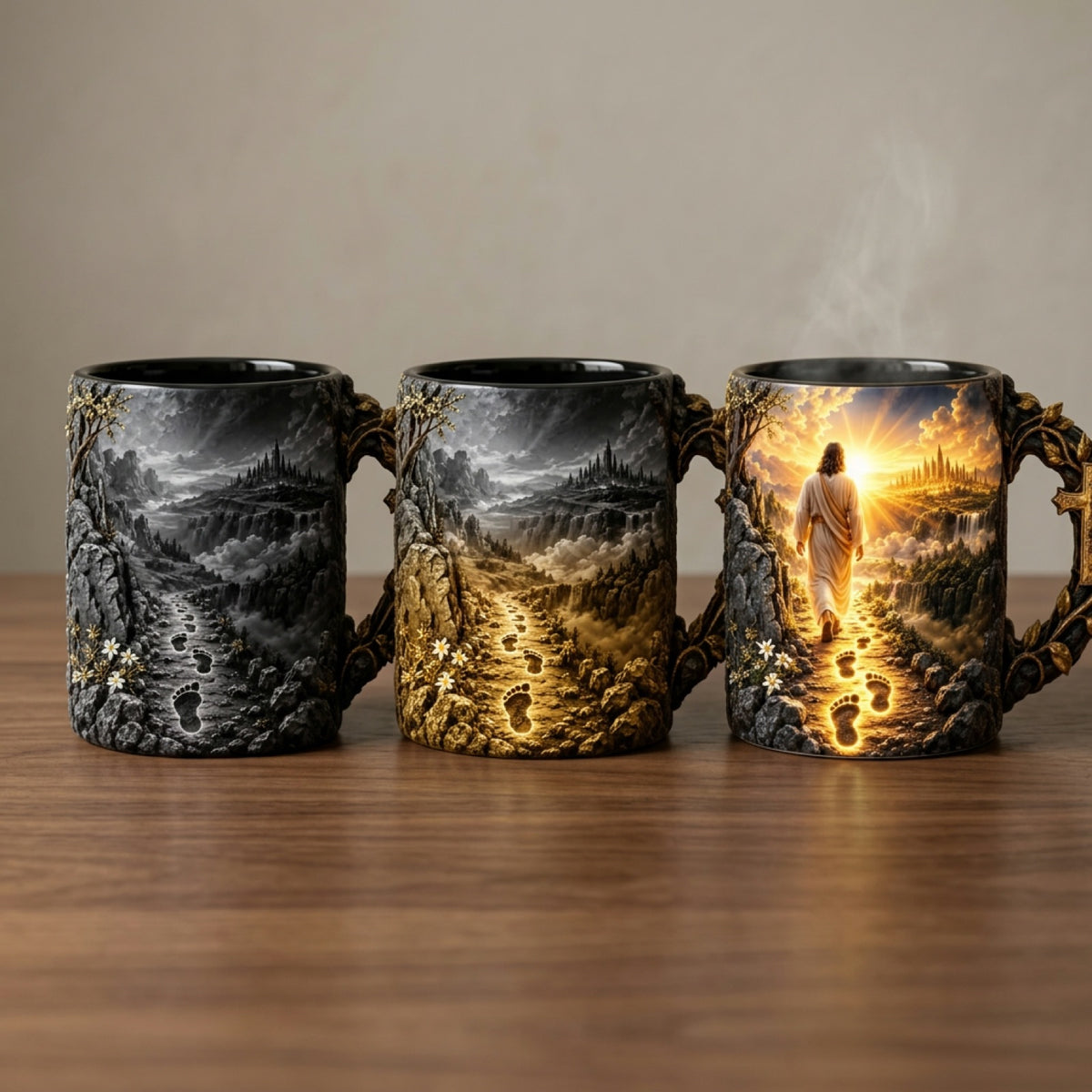 Footprints of Grace heat-reveal mug