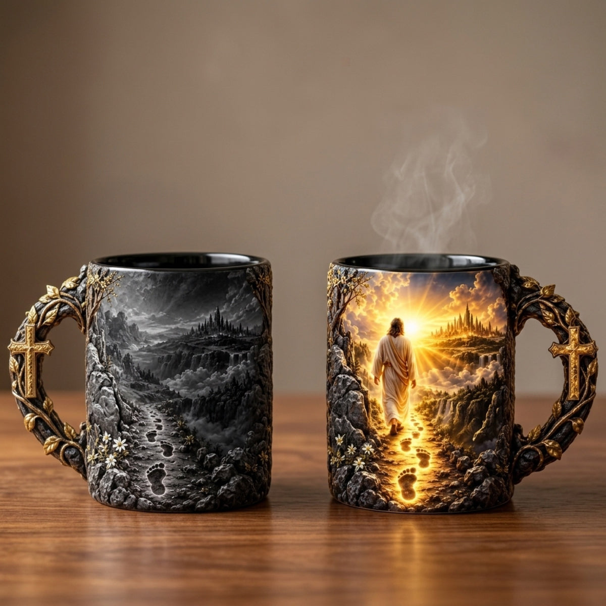 Footprints of Grace heat-reveal mug