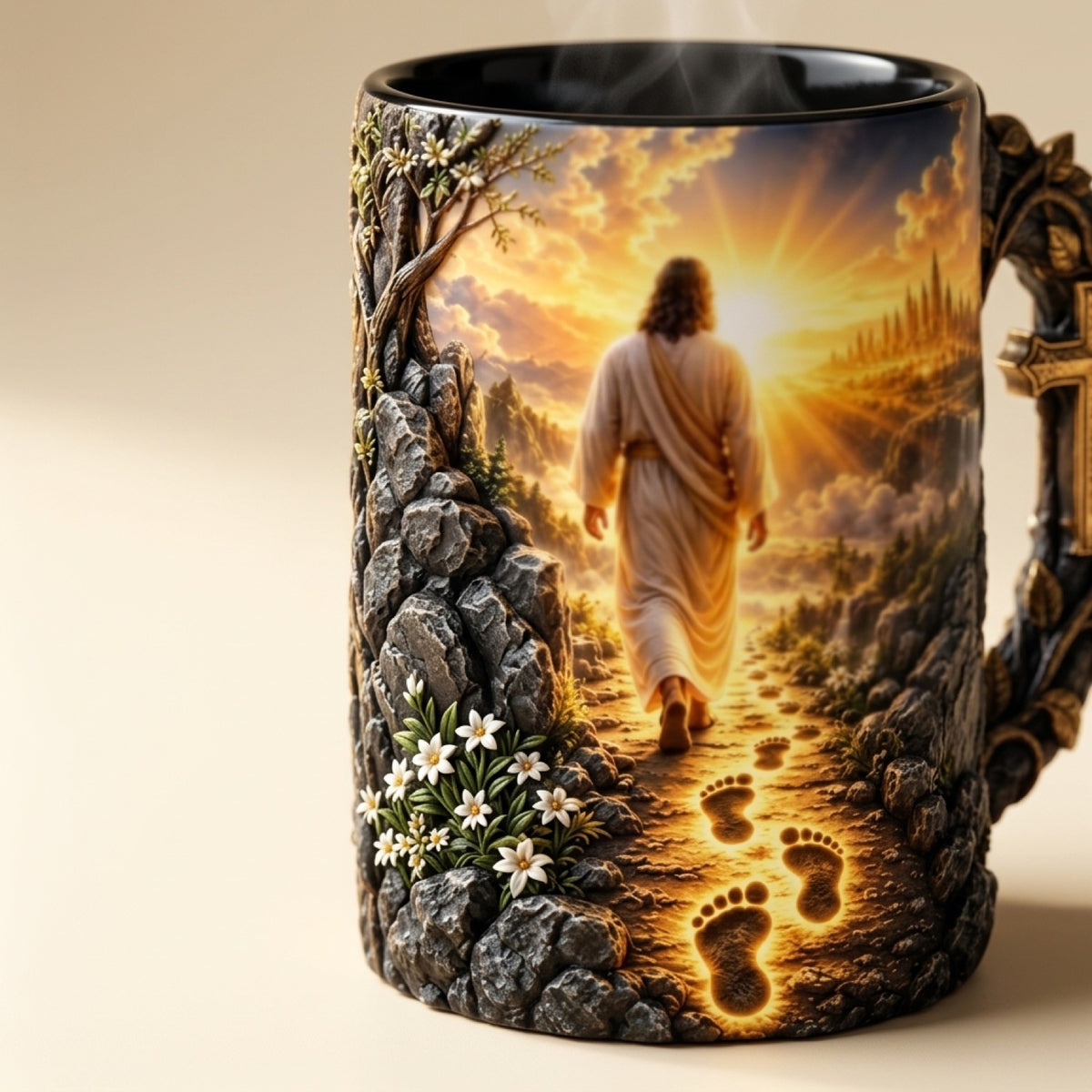 Footprints of Grace heat-reveal mug
