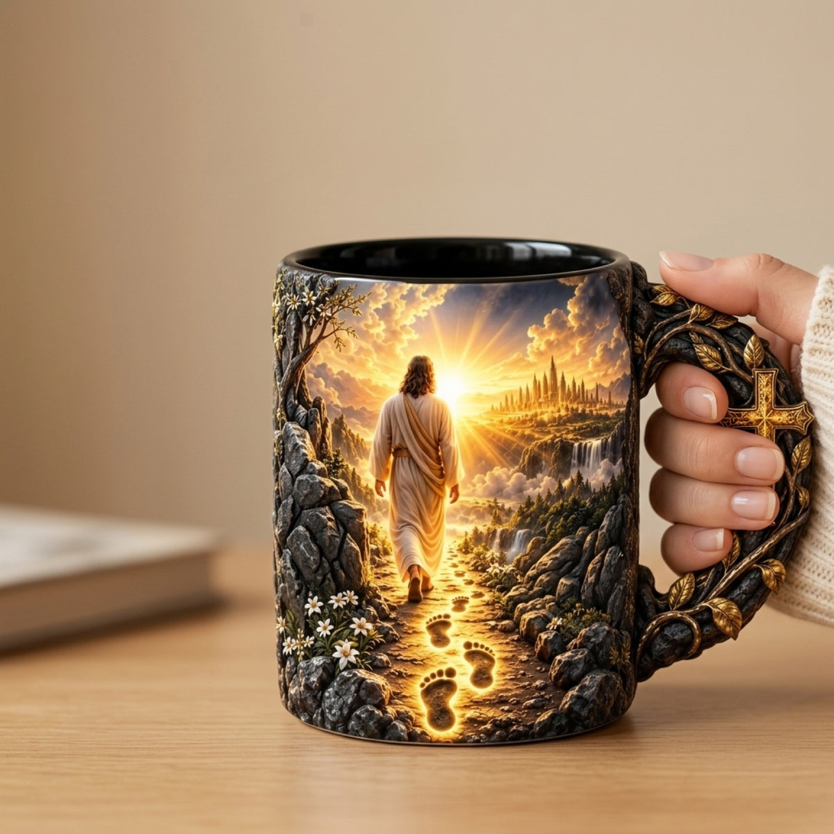 Footprints of Grace heat-reveal mug