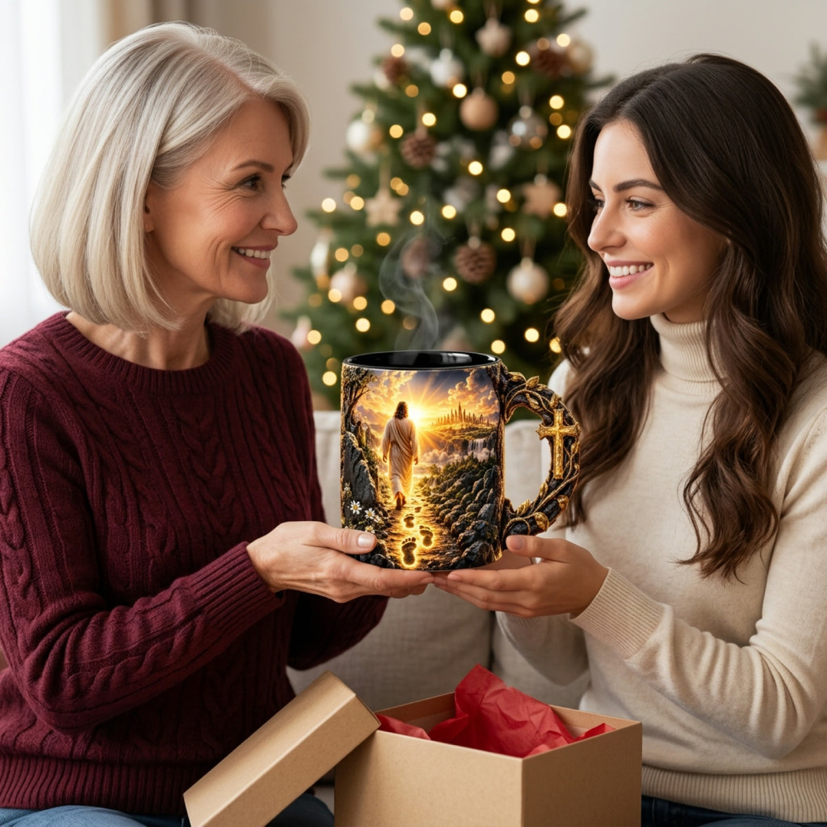 Footprints of Grace heat-reveal mug